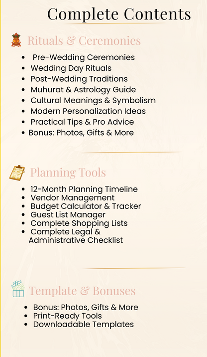 The Ultimate Indian Wedding Planning (Hindu Guide + Excel Planner)